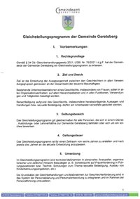 Gleichstellungsprogramm der Gemeinde Geretsberg